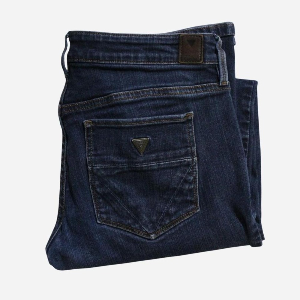 Womens Y2K Dark Wash Low-rise Bootcut Guess Jeans